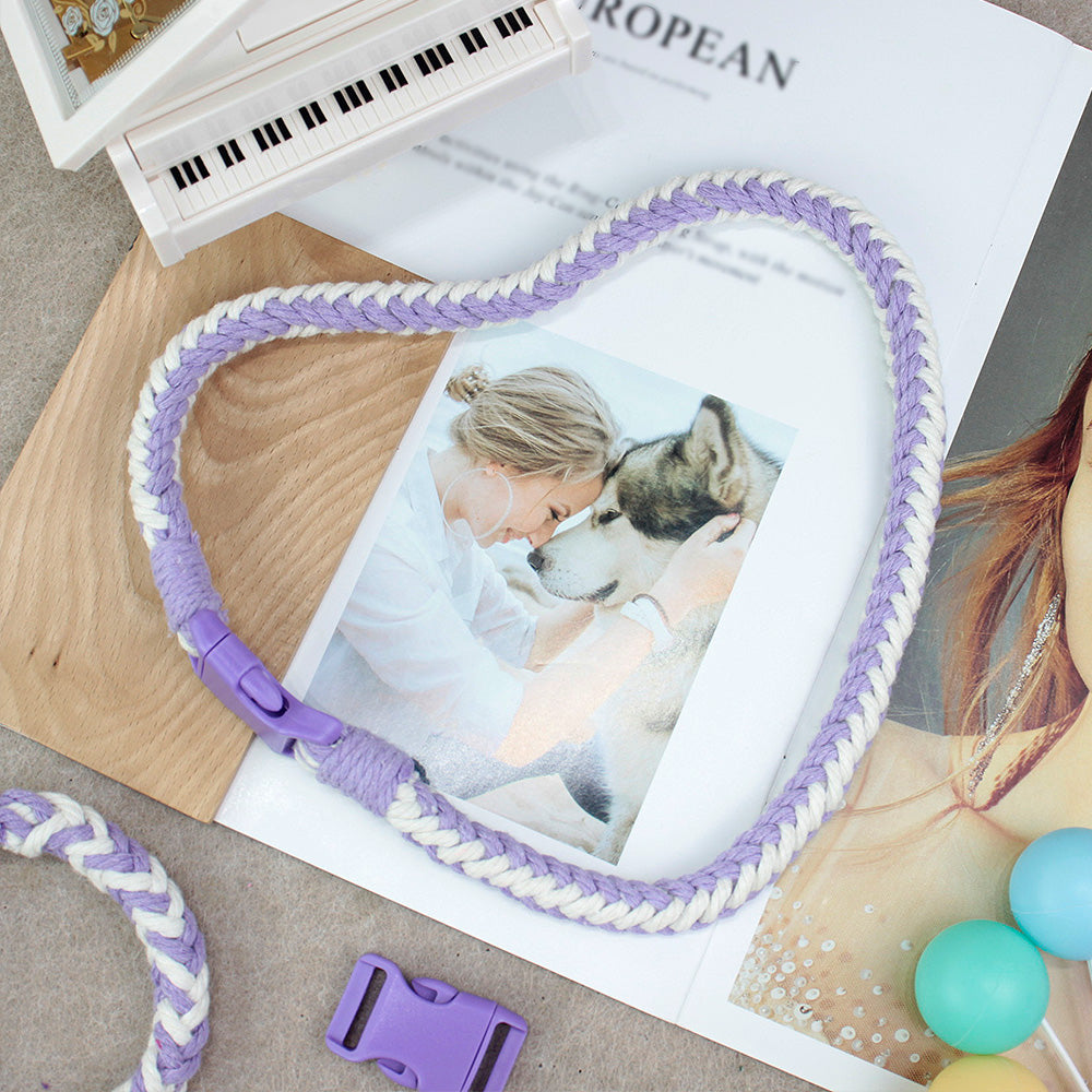 Macrame Kit 8-Strand Pet Collar Weaving Kit | 2-Color Intertwined | Adjustable Length | Pet Accessory | Beginner-Friendly