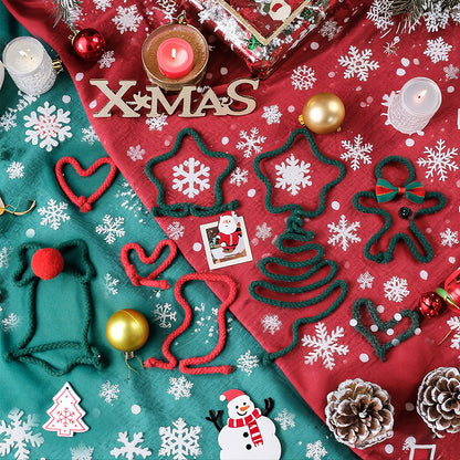 Macrame Kit Wire Christmas Pattern Weaving Kit | Multi-Shape Option | Single/Combined Making | Tabletop Decor | Beginner-Friendly