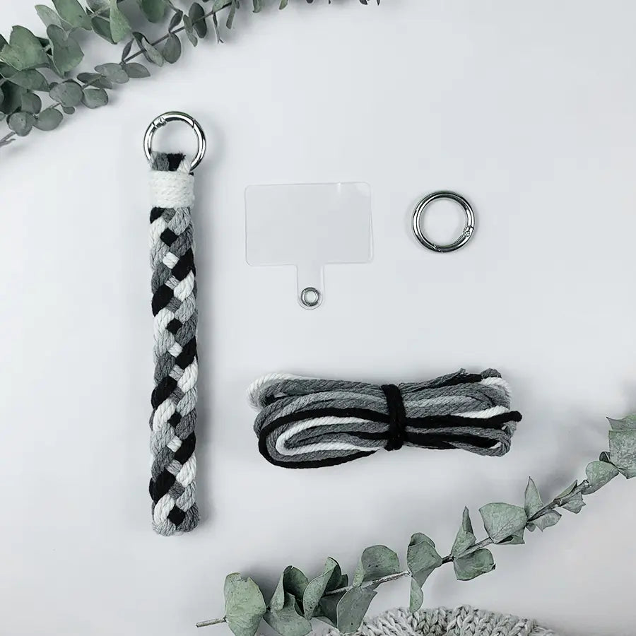 Macrame Kit for Beginners | DIY 4-Strand Braid Colorful Macrame Keychain Craft Kit