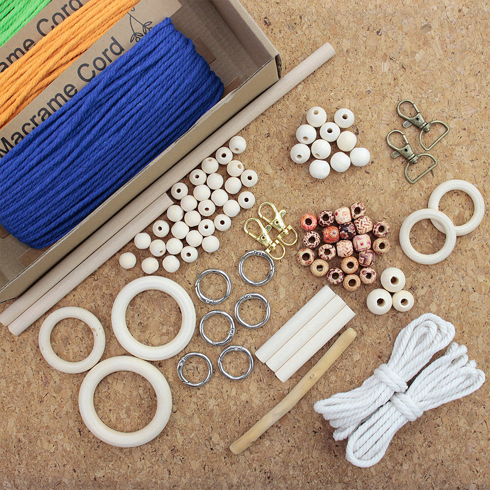 Mixed Weaving Kit Macrame Kit | Keychain/Decor Items | Premium Gift Box | Beginner-Friendly| 11 English Tutorials | Handmade Gift