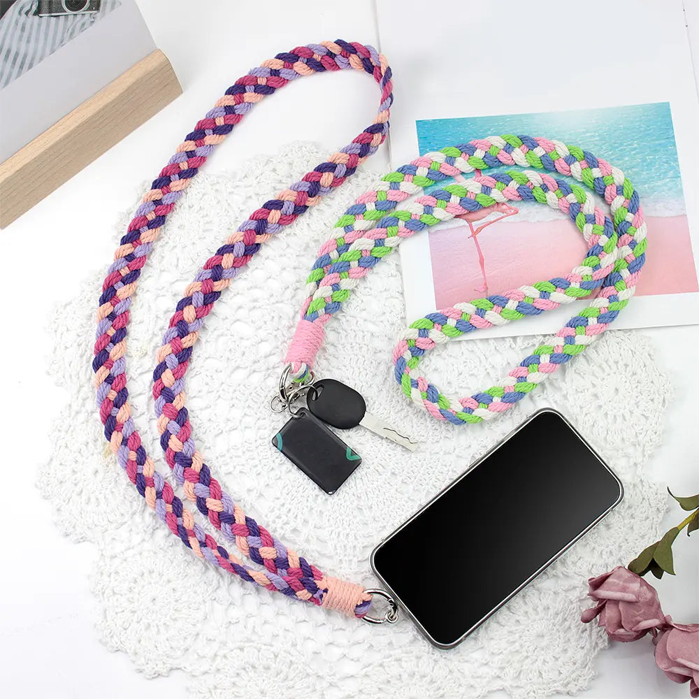 Macrame Kit for Beginners | DIY Four‑Strand Braid Colorful Macrame Lanyard Craft Kit