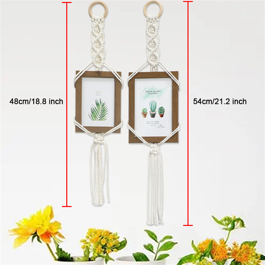 Macrame Kit Photo Frame Weaving Kit | Bohemian Style | Fits 6-Inch Frame | Bedroom/Living Room/Hallway Decor | Beginner-Friendly