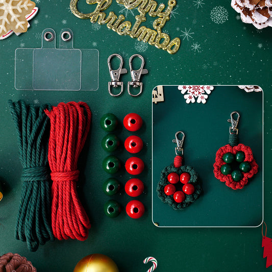 Christmas Five-Bead Flower Pendant Kit Macrame Kit | Home Decor/Christmas Ornament | English Tutorial | Beginner-Friendly | Handmade Gift