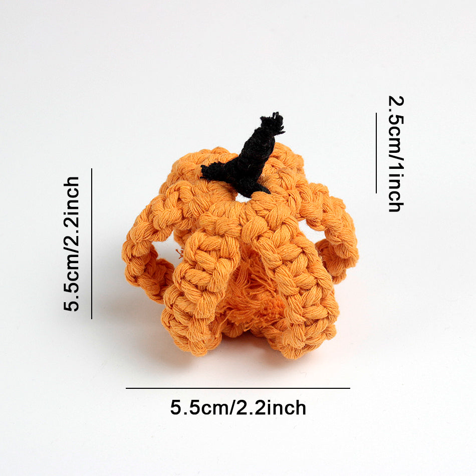 Halloween Pumpkin Macrame DIY Kit - Handmade Weaving Supplies with English Tutorial | Holiday Craft Set