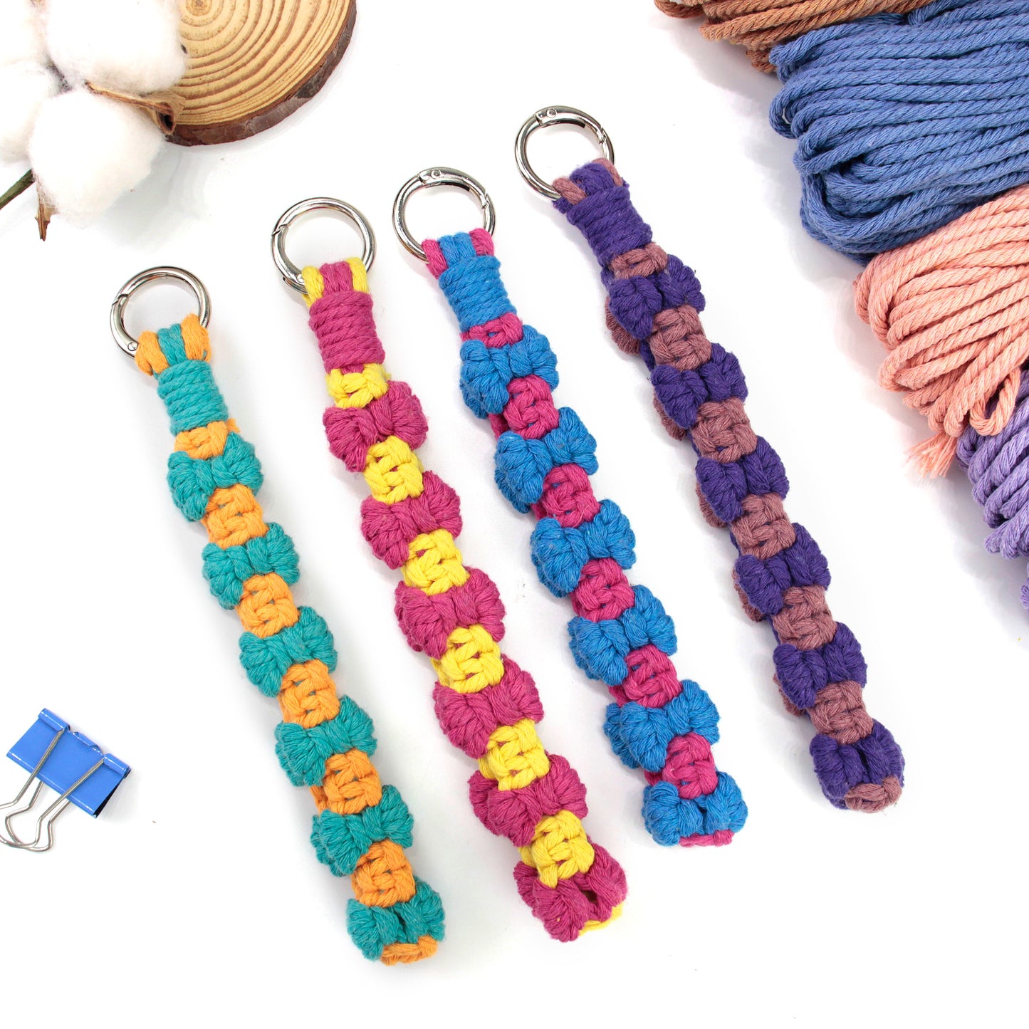 Bow Weaving Keychain Craft Kit Macrame Kit | Tutorial | Style-Adaptable | Keychain/Pendant/Bag Charm, Beginner DIY Set