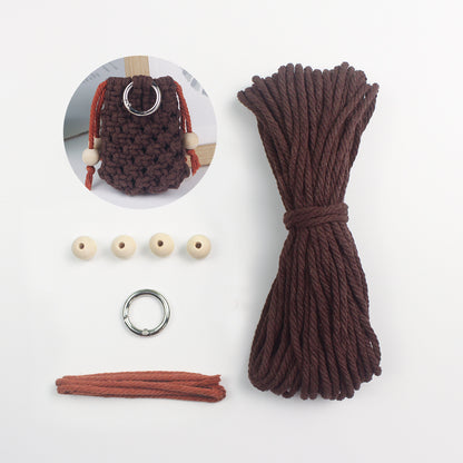 Macrame Kit Drawstring Earphone Bag Weaving Kit | Bohemian Style | Hangable on Big Bags | Beginner-Friendly