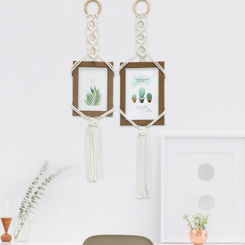 Macrame Kit Photo Frame Weaving Kit | Bohemian Style | Fits 6-Inch Frame | Bedroom/Living Room/Hallway Decor | Beginner-Friendly