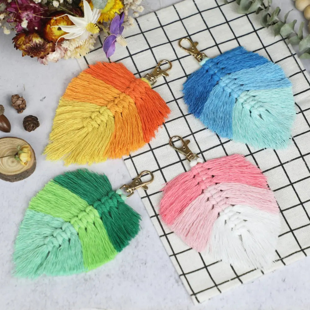Macrame Kit for Beginners | DIY Leaf Macrame Keychain Craft Kit