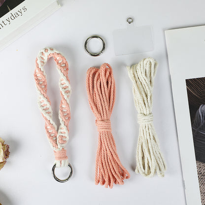 Macrame Keychain DIY Kit - Half Knot Keychain Weaving Supplies with English Tutorial | Handmade Craft Set