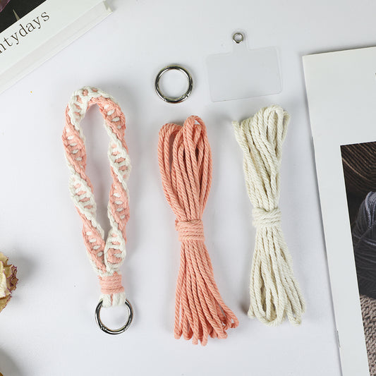 Macrame Keychain DIY Kit - Half Knot Keychain Weaving Supplies with English Tutorial | Handmade Craft Set