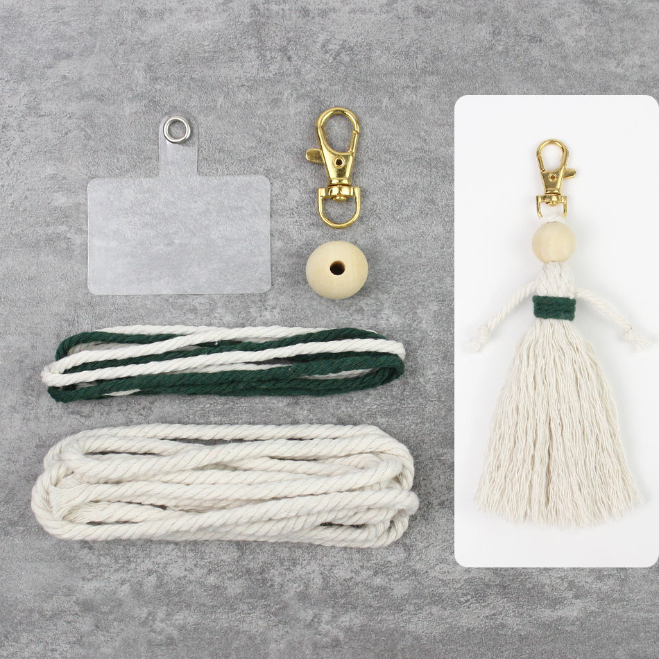 Girl Weaving Keychain Craft Kit Macrame Kit | Fringe Skirt | DIY Valentine's Gift, Beginner-DIY