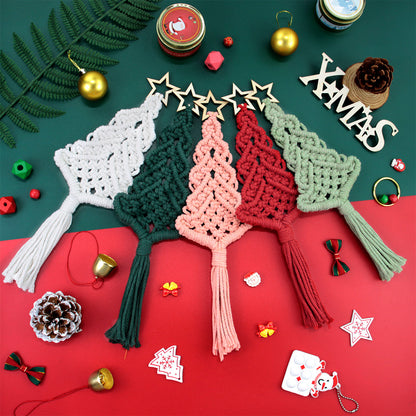 Christmas Tree Weaving Kit Macrame Kit | Tassel Trunk | Car/Home Pendant | Holiday DIY Gift | Beginner-Suitable