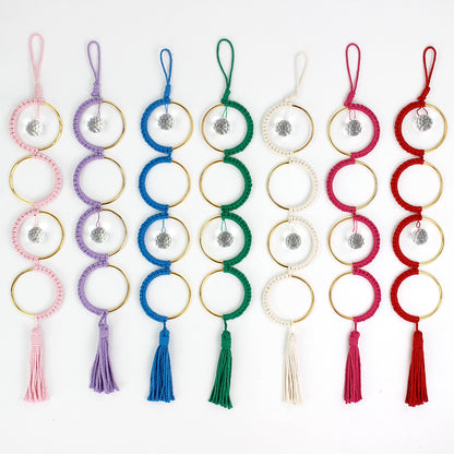 1Set DIY Semicircle Crystal Sun Catcher Macrame Kit | Polyester Fiber Home & Courtyard Decor Creative Gift for Friends