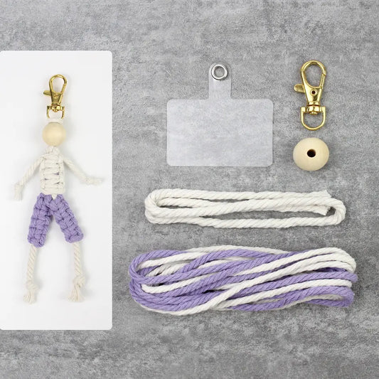 Macrame Kit for Beginners | DIY Boy Figure Macrame Keychain Craft Kit