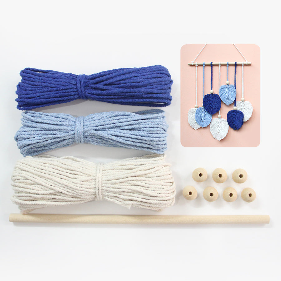 Macrame Kit Leaf Tapestry Weaving Kit | Bohemian Style | Adjustable Length | Bedroom/Living Room/Hallway Decor | Beginner-Friendly
