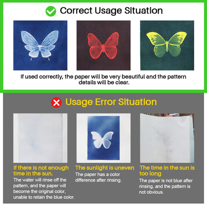 A5 Cyanotype Paper Refill (32 Sheets) Sun Art Paper Vin - Color Options