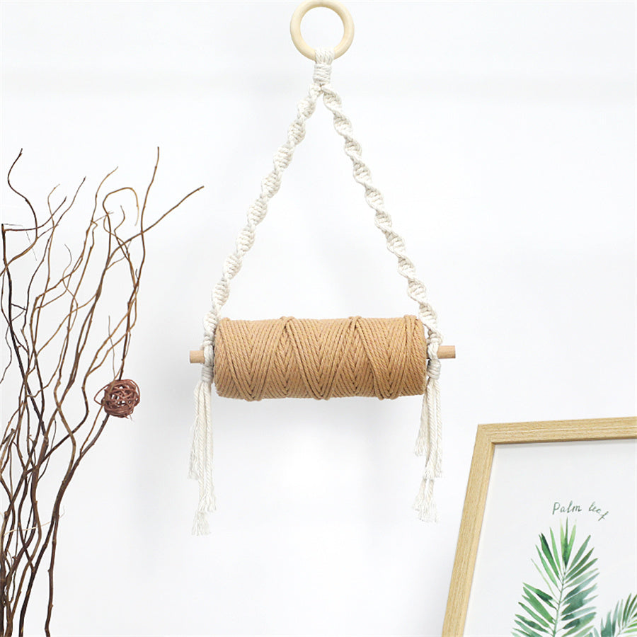 Macrame Kit Toilet Paper Holder Weaving Kit | Bohemian Style | Dual-Use: Paper/Spool Holder | High Style | Beginner-Friendly