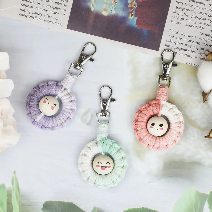 Macrame Kit for Beginners | DIY Emoji Macrame Keychain Craft Kit