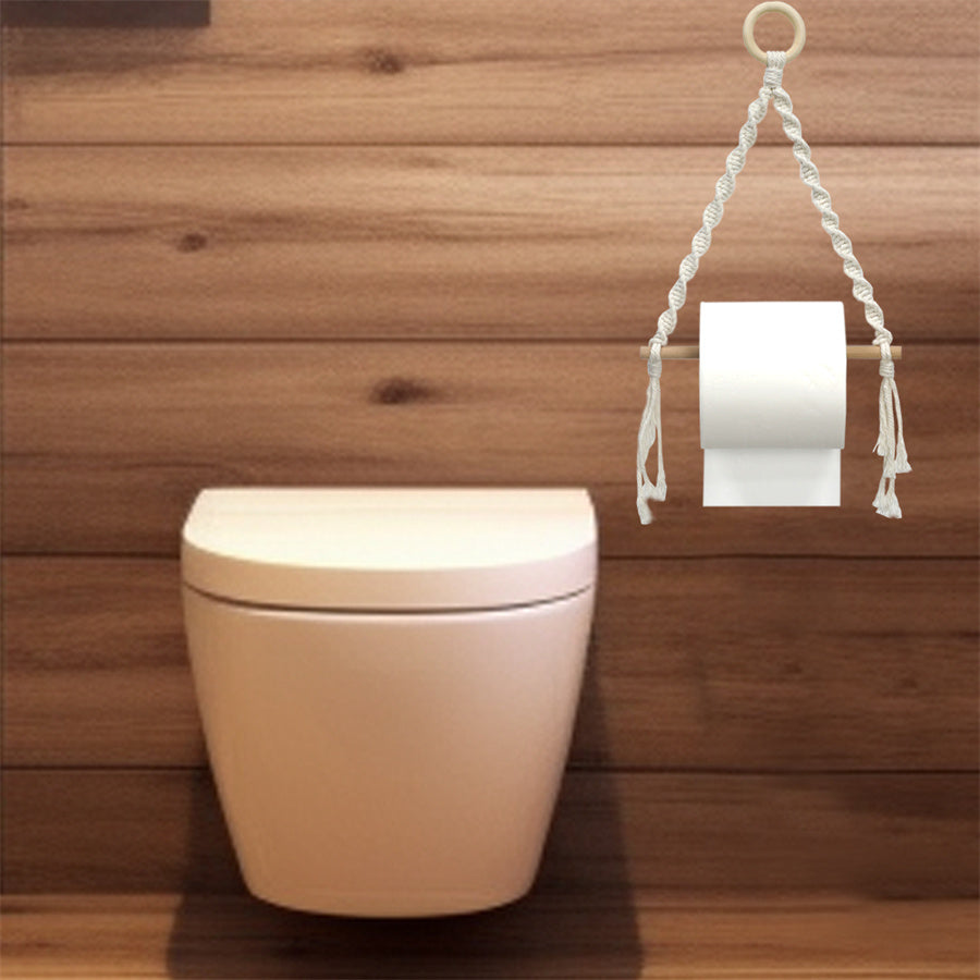 Macrame Kit Toilet Paper Holder Weaving Kit | Bohemian Style | Dual-Use: Paper/Spool Holder | High Style | Beginner-Friendly
