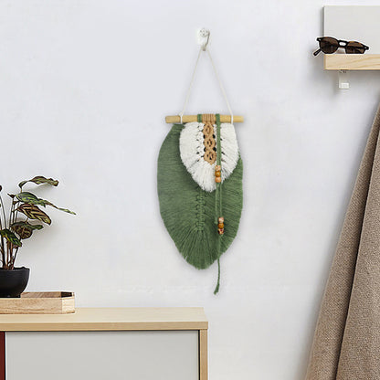 Macrame Kit Leaf Tapestry Weaving Kit | Avocado/Caramel Tones | Bohemian Style | Bedroom/Living Room Decor | Beginner-Friendly