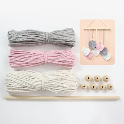 Macrame Kit Leaf Tapestry Weaving Kit | Bohemian Style | Adjustable Length | Bedroom/Living Room/Hallway Decor | Beginner-Friendly