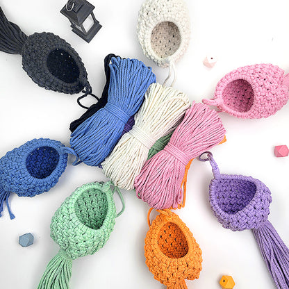 Mini Eggshell-Shaped Macrame Kit for Beginners - DIY Woven Hanging Basket, Home Decor Plant Hammock, Storage Basket,Mini Hanging Storage Basket, Home Plant Corner Decor