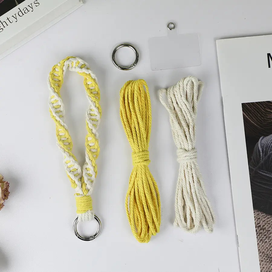 Macrame Kit for Beginners | DIY Twisted Knot Macrame Wrist Keychain Craft Kit