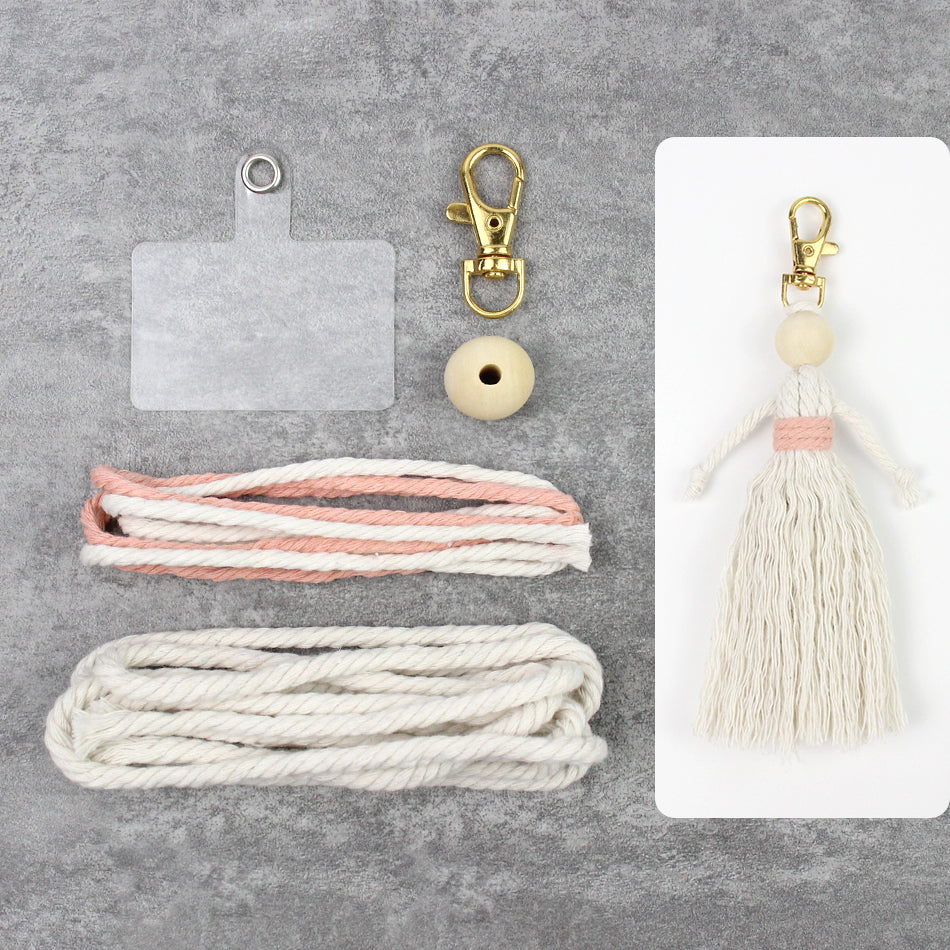 Girl Weaving Keychain Craft Kit Macrame Kit | Fringe Skirt | DIY Valentine's Gift, Beginner-DIY