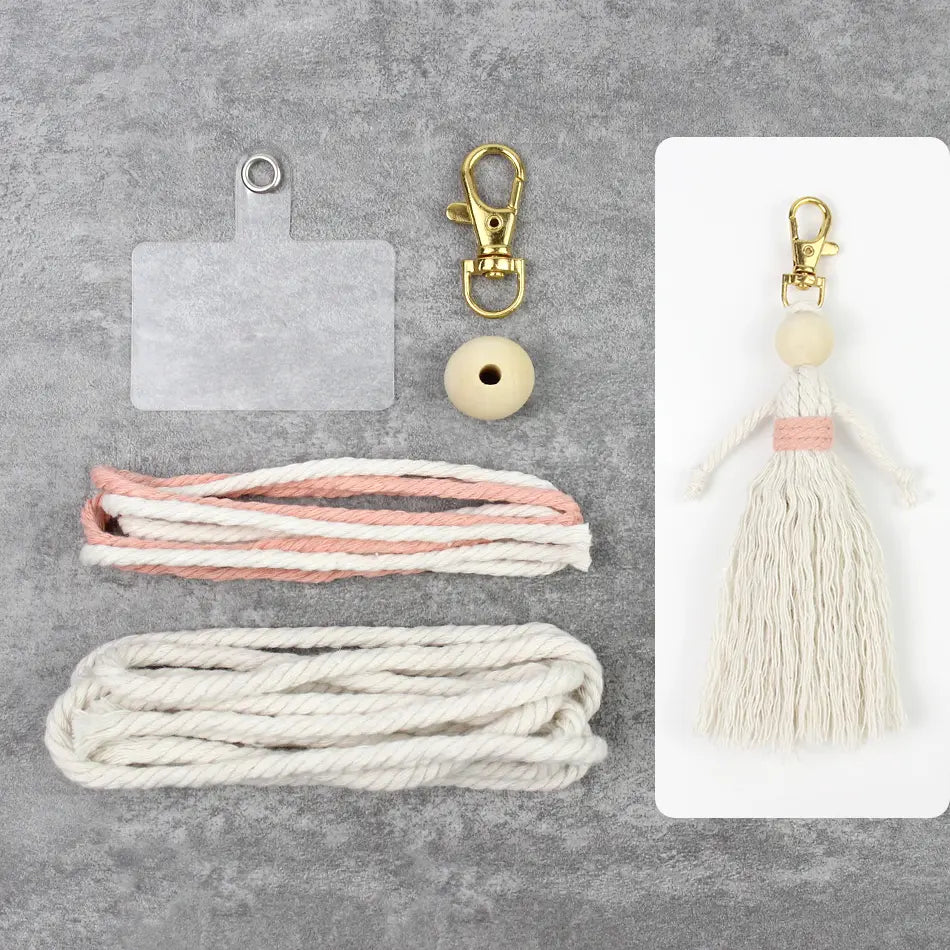 Macrame Kit for Beginners | DIY Girl Figure Macrame Keychain Craft Kit