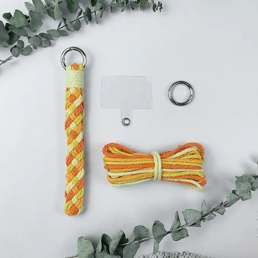 Macrame Kit for Beginners | DIY 4-Strand Braid Colorful Macrame Keychain Craft Kit
