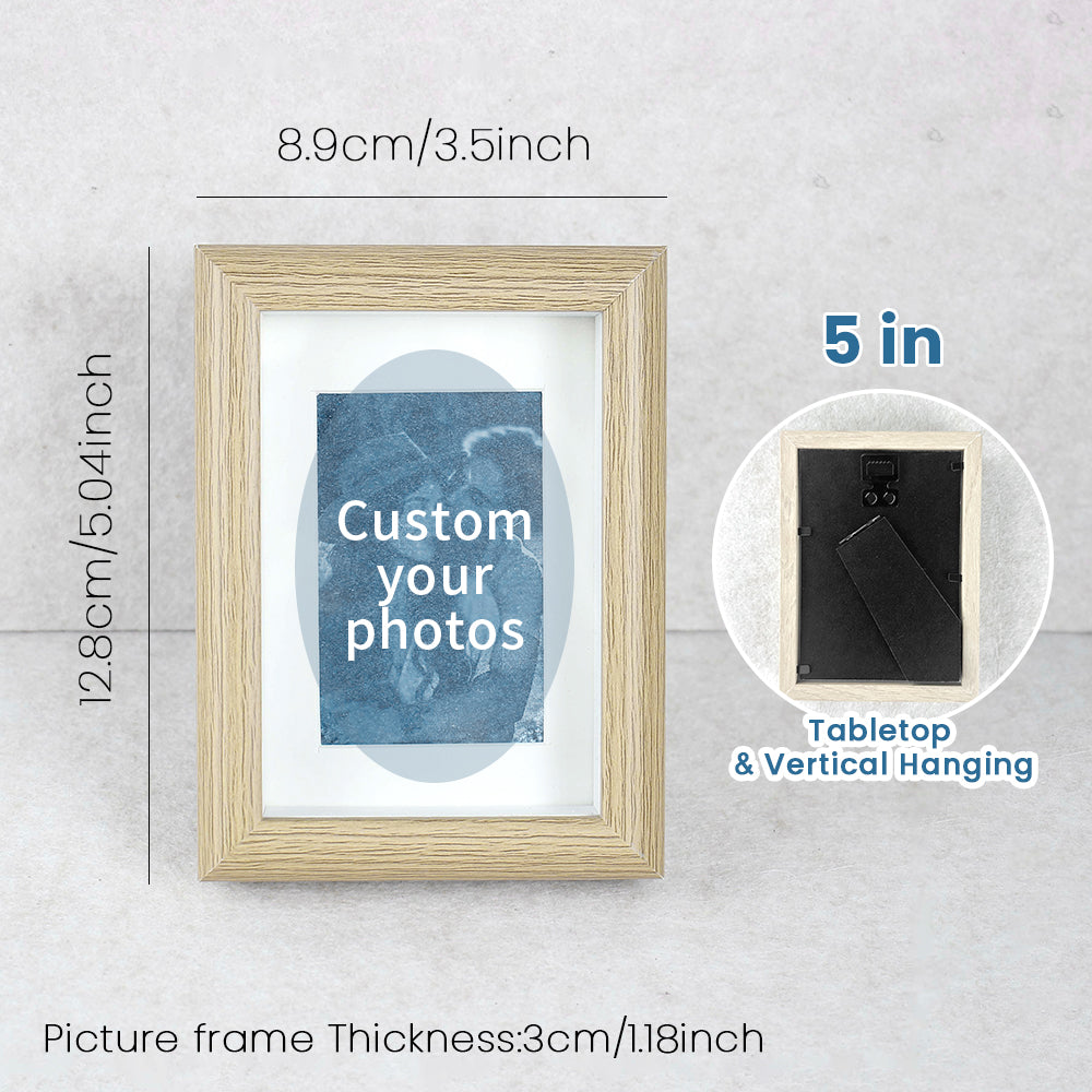 Custom Framed Cyanotype Photo Art, Upload Your Photo, White & Yellow Frame Options