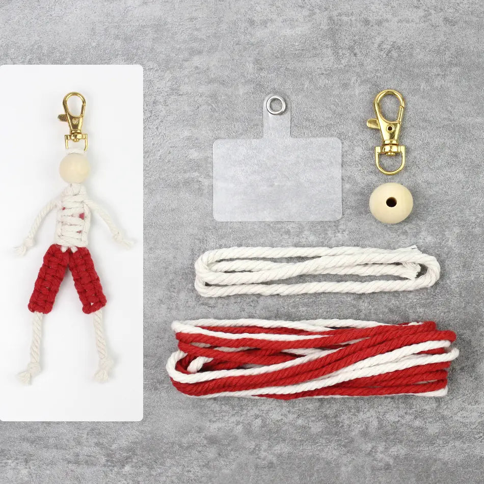 Macrame Kit for Beginners | DIY Boy Figure Macrame Keychain Craft Kit