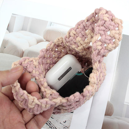 Macrame Kit Mini Tote Weaving Kit | Contrast/Gradient/Adjacent Colors | Hangable on Big Bags | Beginner-Friendly | DIY Gift