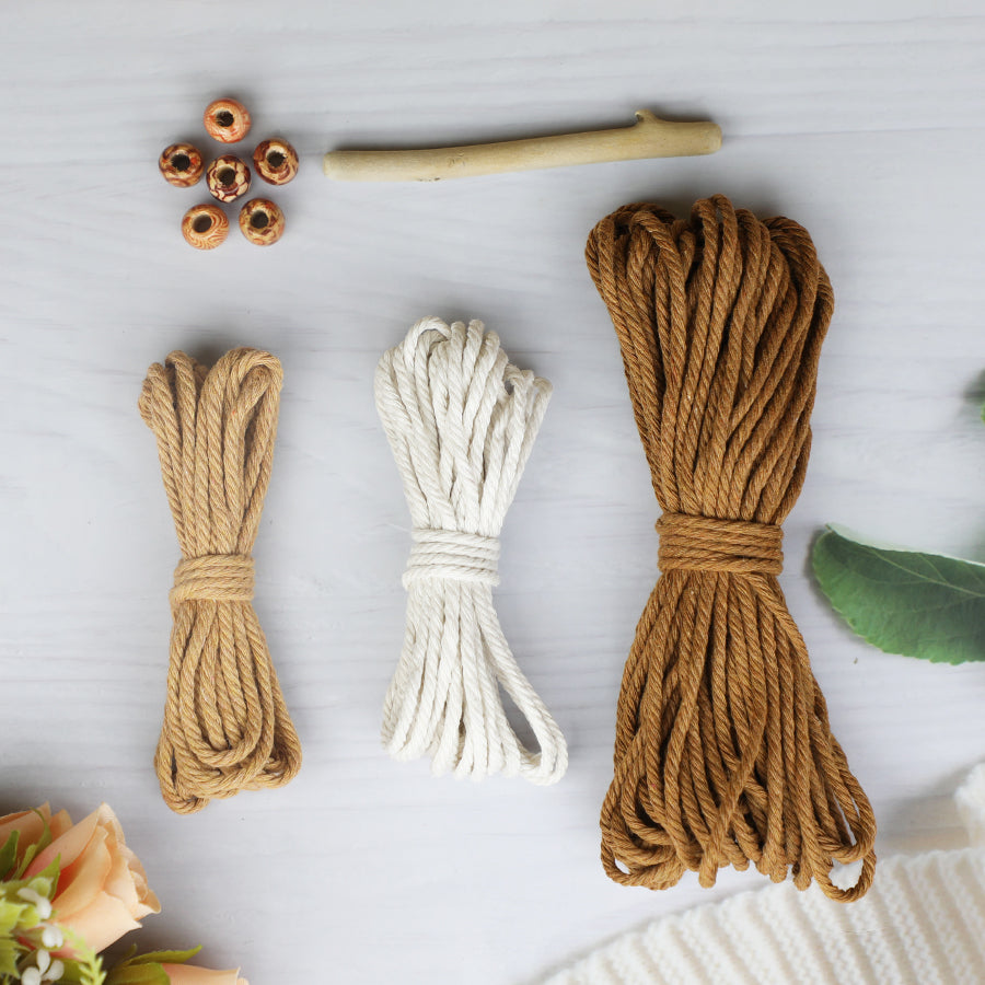 Macrame Kit Leaf Tapestry Weaving Kit | Avocado/Caramel Tones | Bohemian Style | Bedroom/Living Room Decor | Beginner-Friendly