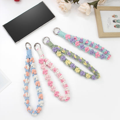 Macrame Kit Cute Cat Paw Wristband Keychain Weaving Kit | Multi-Colors | 2-Tone Pattern | Anti-Lost Strap/Bag Charm | Beginner-Friendly