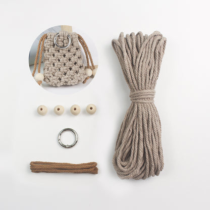 Macrame Kit Drawstring Earphone Bag Weaving Kit | Bohemian Style | Hangable on Big Bags | Beginner-Friendly