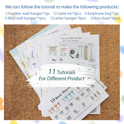 Mixed Weaving Kit Macrame Kit | Keychain/Decor Items | Premium Gift Box | Beginner-Friendly| 11 English Tutorials | Handmade Gift