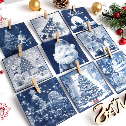 Christmas Cyanotype DIY Kit - 5 Sheets Sun Art Paper + 1 Christmas Film, Retro Printing/Mini Cyanotype Cards, For Beginners cyanotype set Retro Photography