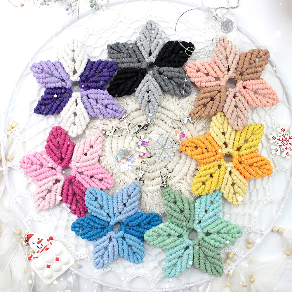 Hexagon Star Pendant Keychain Weaving Kit Macrame Kit | Multi-Colors | Simple & Elegant | Keychain/Decor | Beginner DIY Set