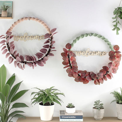 Macrame Kit Leaf Wreath Weaving Kit | 4-Color Option | Natural Wreath | Wall Decor | Beginner Weaving | Handmade Gift