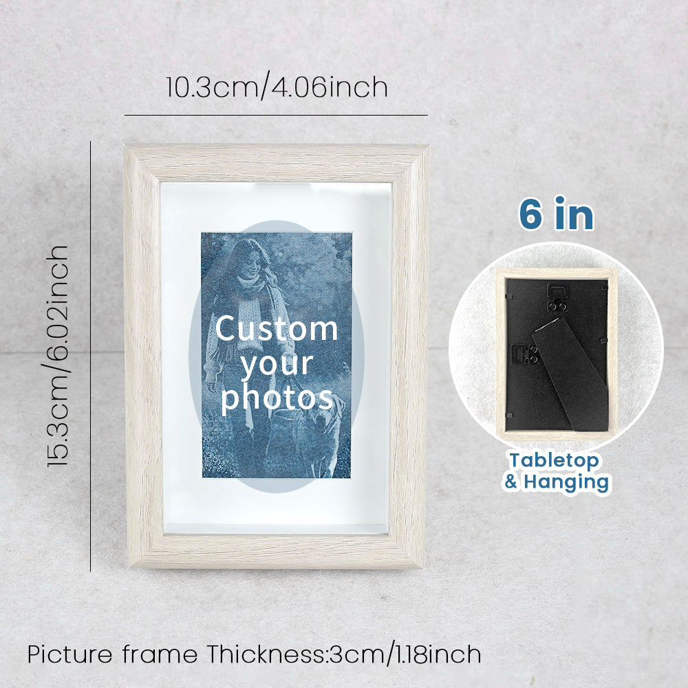 Custom framed cyanotype photo print, upload your photo, white and yellow frame options, handmade blue art keepsake