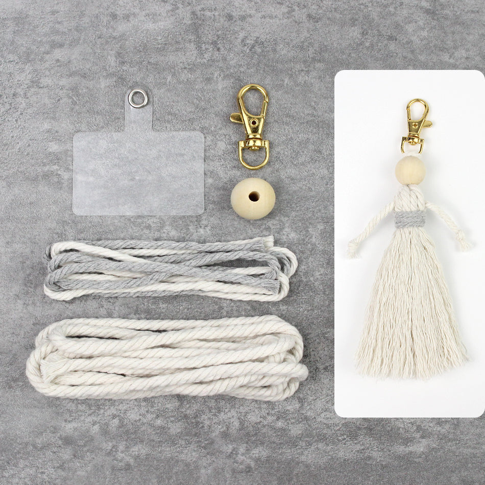 Girl Weaving Keychain Craft Kit Macrame Kit | Fringe Skirt | DIY Valentine's Gift, Beginner-DIY