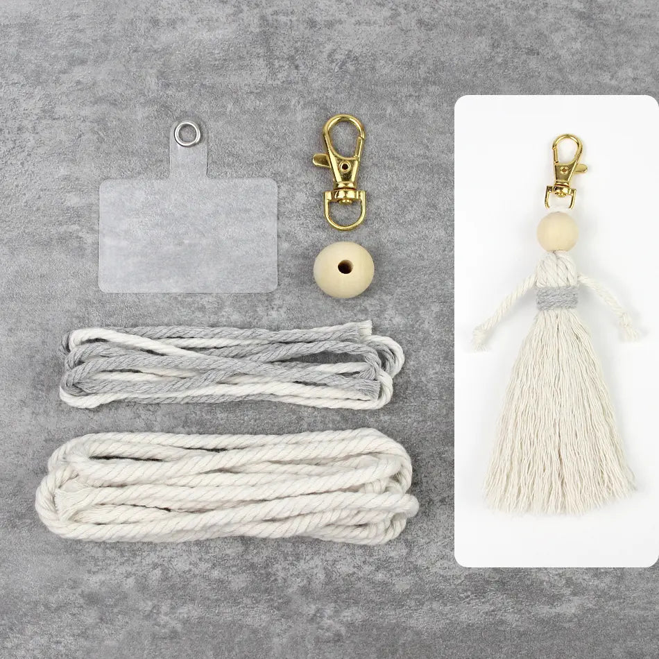 Macrame Kit for Beginners | DIY Girl Figure Macrame Keychain Craft Kit