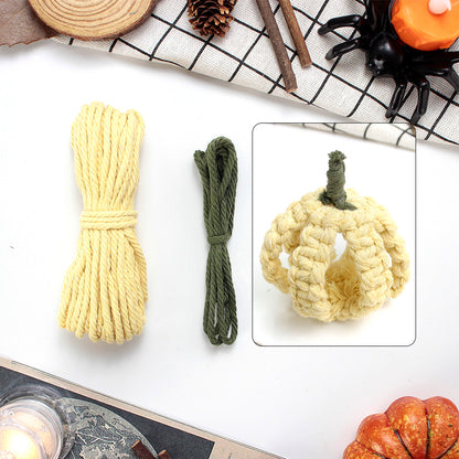 Halloween Pumpkin Macrame DIY Kit - Handmade Weaving Supplies with English Tutorial | Holiday Craft Set