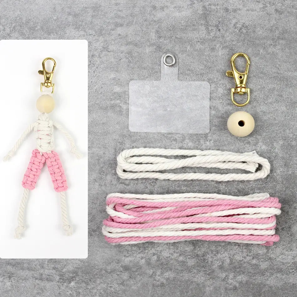 Macrame Kit for Beginners | DIY Boy Figure Macrame Keychain Craft Kit