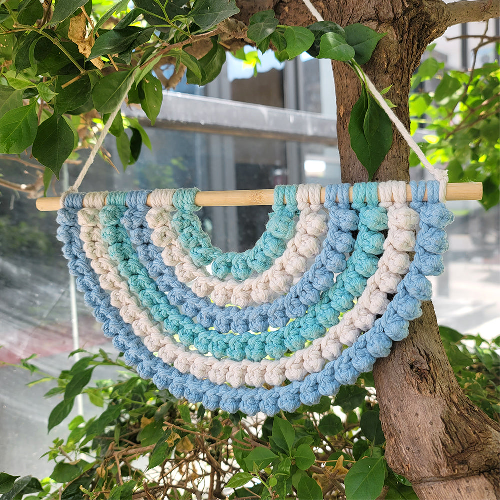 Macrame Kit Semicircle Tapestry Weaving Kit |  Design | Gradient/Contrast Option | Bedroom/Living Room Decor | Beginner-Friendly