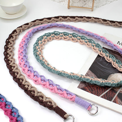 Macrame Kit Diagonal Curl Knot Phone Lanyard/Keychain Kit | Dopamine Contrast Colors | Camera Strap/Bag Strap | Beginner-Friendly