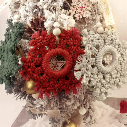Christmas Snowflake Weaving Kit Macrame Kit | Car/Bag Pendant | Holiday DIY Gift | Beginner-Suitable| Exquisite Snowflake Pattern | Multi-Scene Pendant
