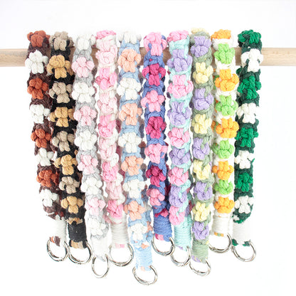 Macrame Kit Cute Cat Paw Wristband Keychain Weaving Kit | Multi-Colors | 2-Tone Pattern | Anti-Lost Strap/Bag Charm | Beginner-Friendly