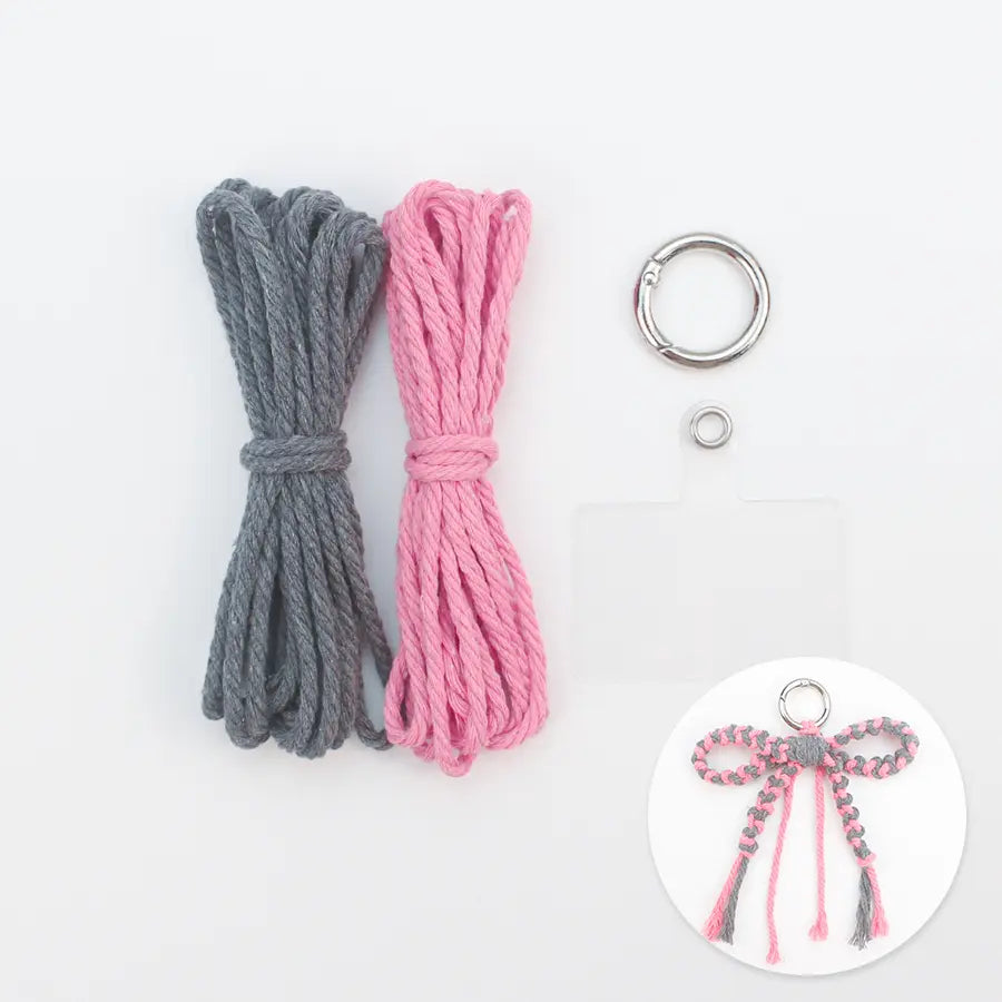 Macrame Kit for Beginners | DIY Bow Macrame Keychain Craft Kit